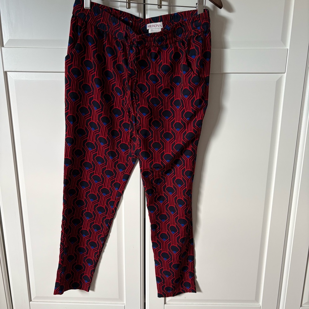 Red and Blue Geometric Pattern Pants